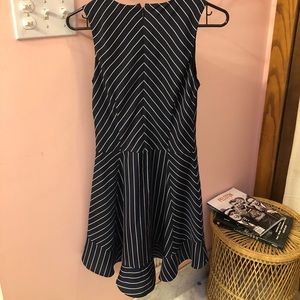 Jcrew pinstripe flounce dress